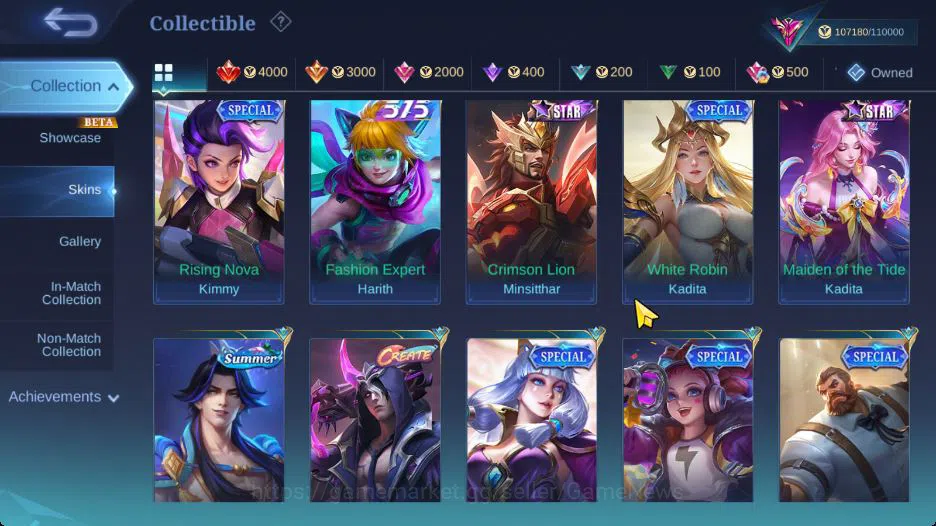 Mobile Legends: Bang Bang Accounts Hero 130|Skin 290|High Immo 105|Legend Lunox,KOF K image 19