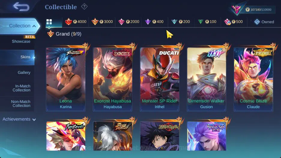 Mobile Legends: Bang Bang Accounts Hero 130|Skin 290|High Immo 105|Legend Lunox,KOF K image 7
