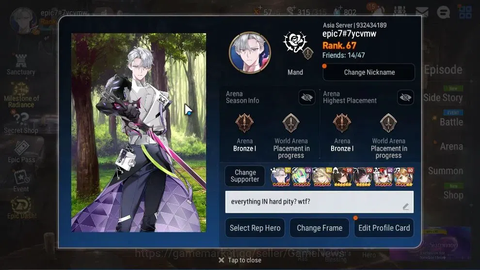 Epic Seven Accounts Mid-Tier ASIA UnVerif|New Era|12 ML(LOTScales,RueleLight,NM Luna,Etc)+Setsuka,Ivana,Rinak,etc|Poh 2