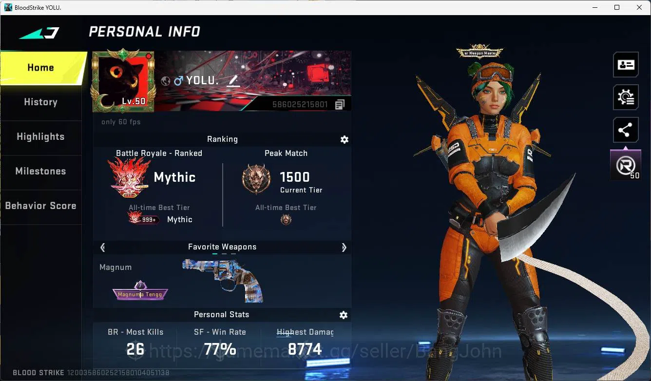 Blood Strike Accounts Others ASIA| ultra(ethan, hank, katya), zanpakuto, Eter AK47, Eter KAG, Limited AR, Limited RPK, ultra 1