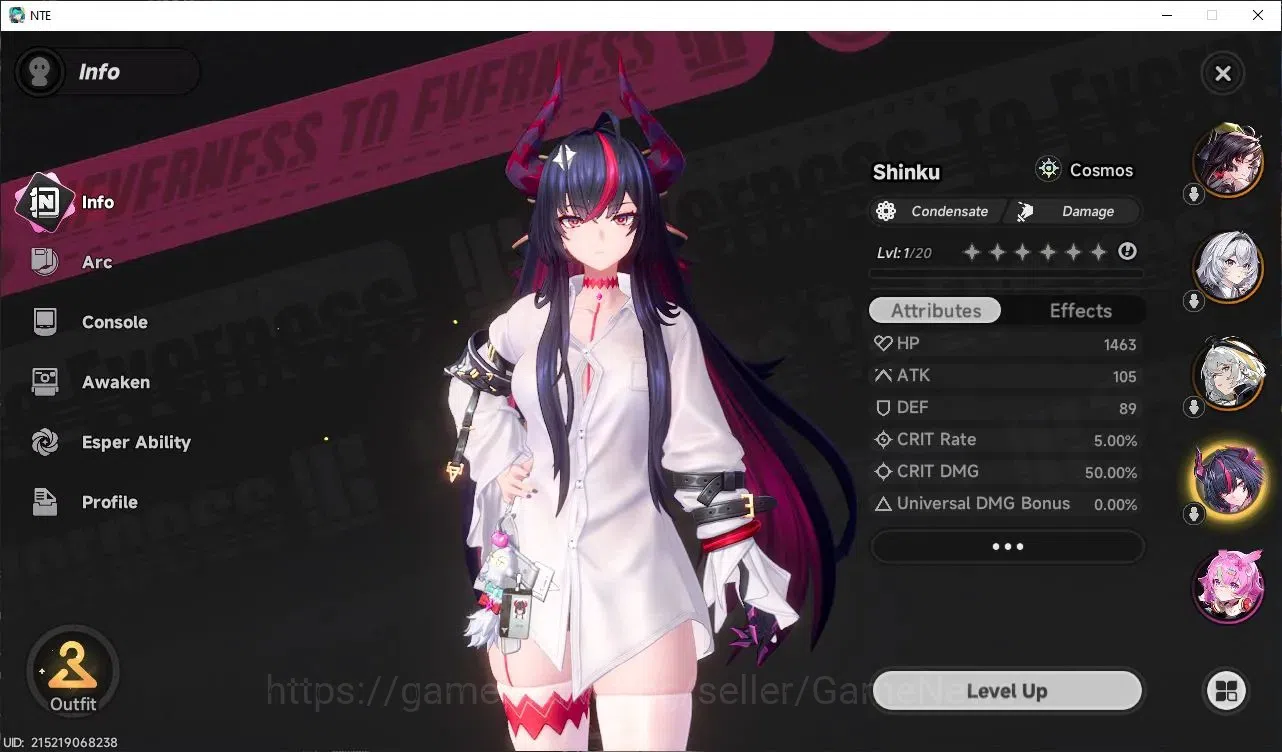 Neverness to Everness Accounts GLOBAL NA|HL 12|3 S-Class 2 Limited| Shinku, Hotori Awk 1, Hathor |3 Selector On|2 Glider 4