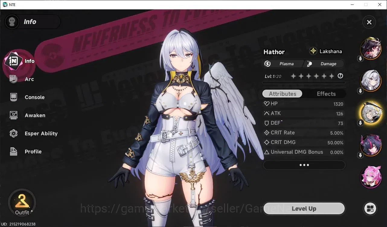 Neverness to Everness Accounts GLOBAL NA|HL 12|3 S-Class 2 Limited| Shinku, Hotori Awk 1, Hathor |3 Selector On|2 Glider 5