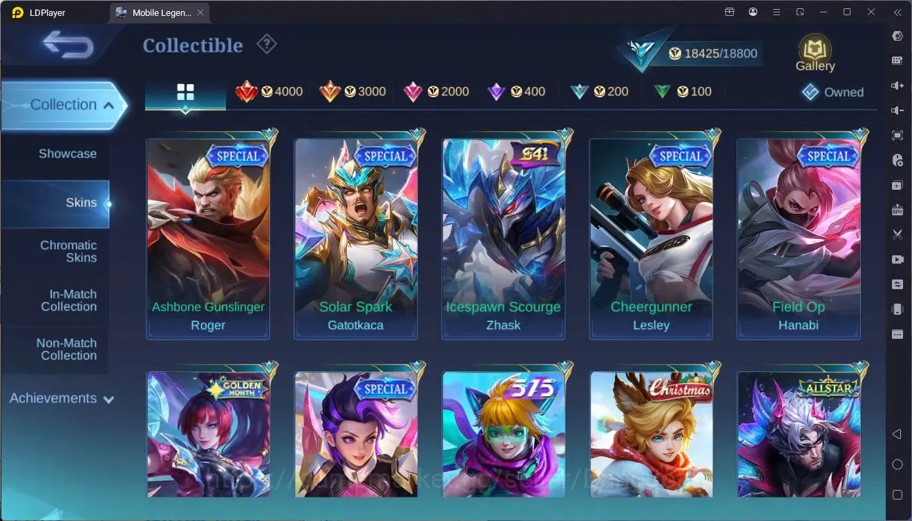Mobile Legends: Bang Bang Accounts Collector Global |Hero 76|Skin 77|Seasoned|Prime Granger|Spongebob Cyclops|M7 Granger|9th 10