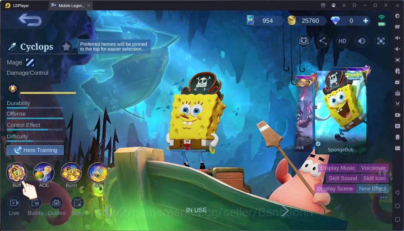 Mobile Legends: Bang Bang Accounts Collector Global |Hero 76|Skin 77|Seasoned|Prime Granger|Spongebob Cyclops|M7 Granger|9th 18