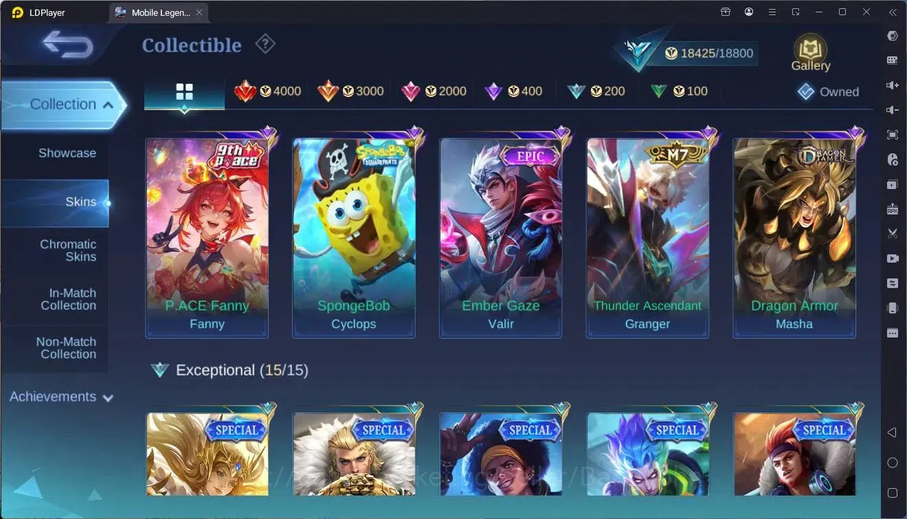 Mobile Legends: Bang Bang Accounts Collector Global |Hero 76|Skin 77|Seasoned|Prime Granger|Spongebob Cyclops|M7 Granger|9th 8