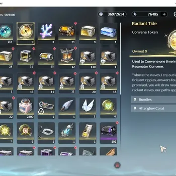 Wuthering Waves Accounts Mid-Game EU|UL 48|Ready Gacha 76.4k Astrite + 9 Radiant Tide & 154 Lustrous Tide|DB Lvl 30|Female