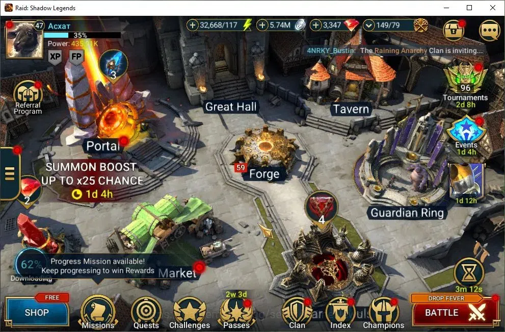 Raid: Shadow Legends Accounts Mid-Game Lv47 435K Power|19 1