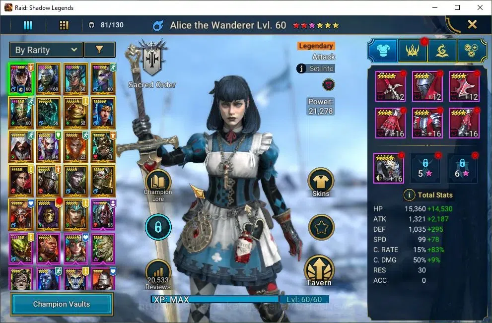 Raid: Shadow Legends Accounts Mid-Game Lv47 435K Power|19 3