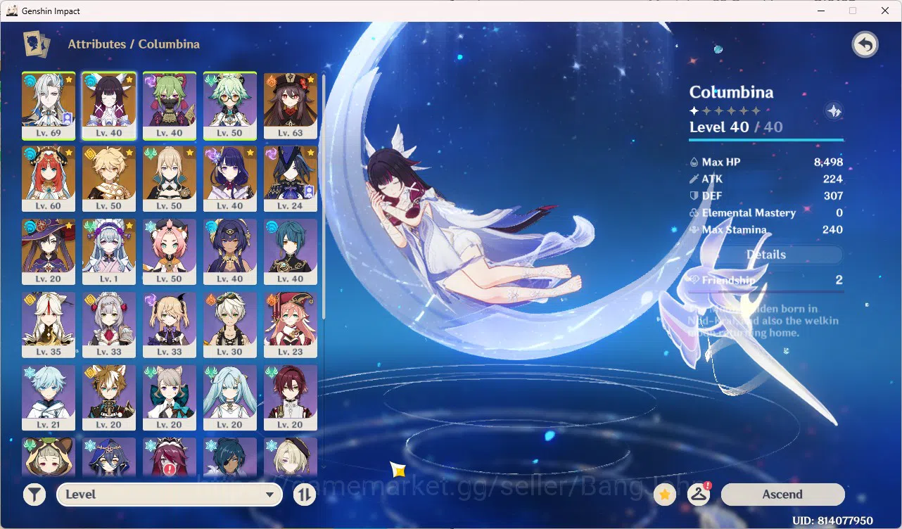 Genshin Impact Accounts Mid-Game|ASIA|AR 41|UID 81|6 Limit|Neuvillette | C image 2