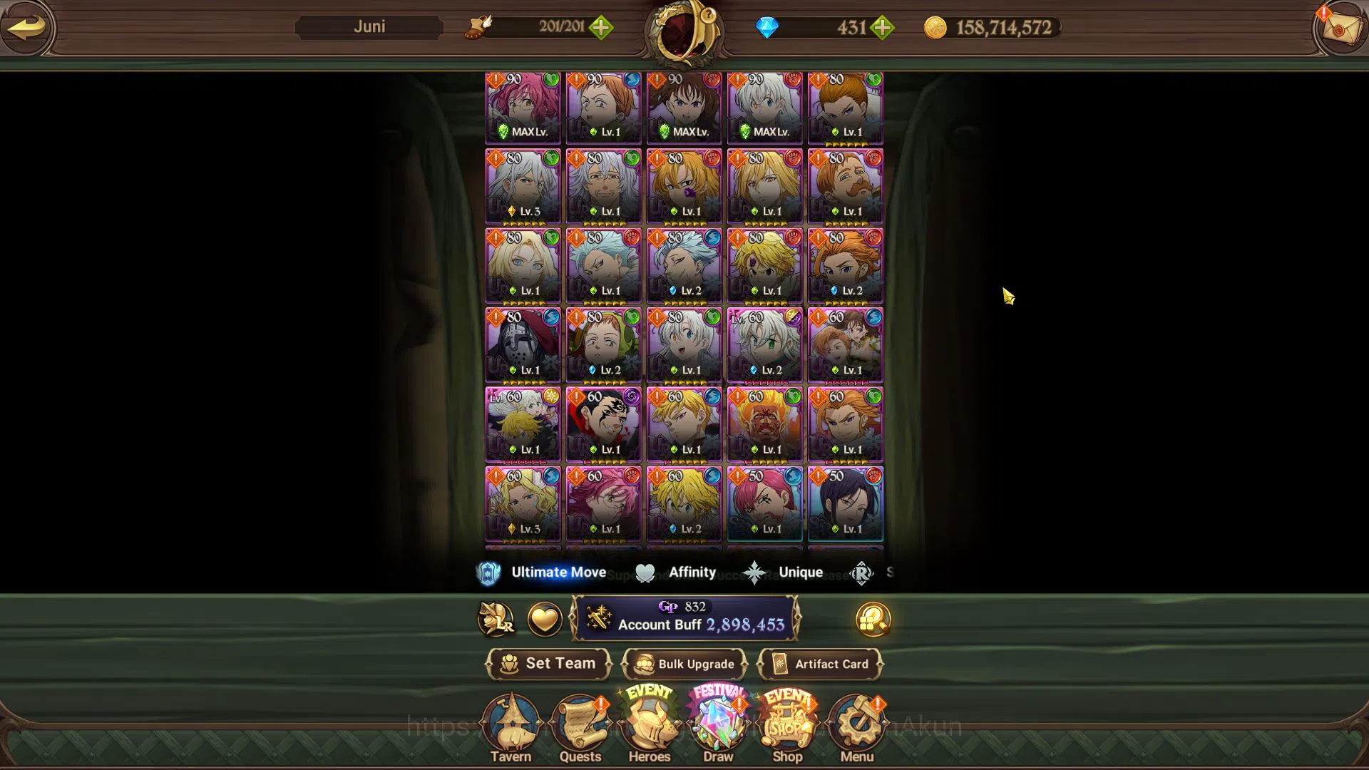 The Seven Deadly Sins: Grand Cross Accounts Global|2,8M CC|431 Gems|2 LR+11 UR|Brunhild,Elizab image 7