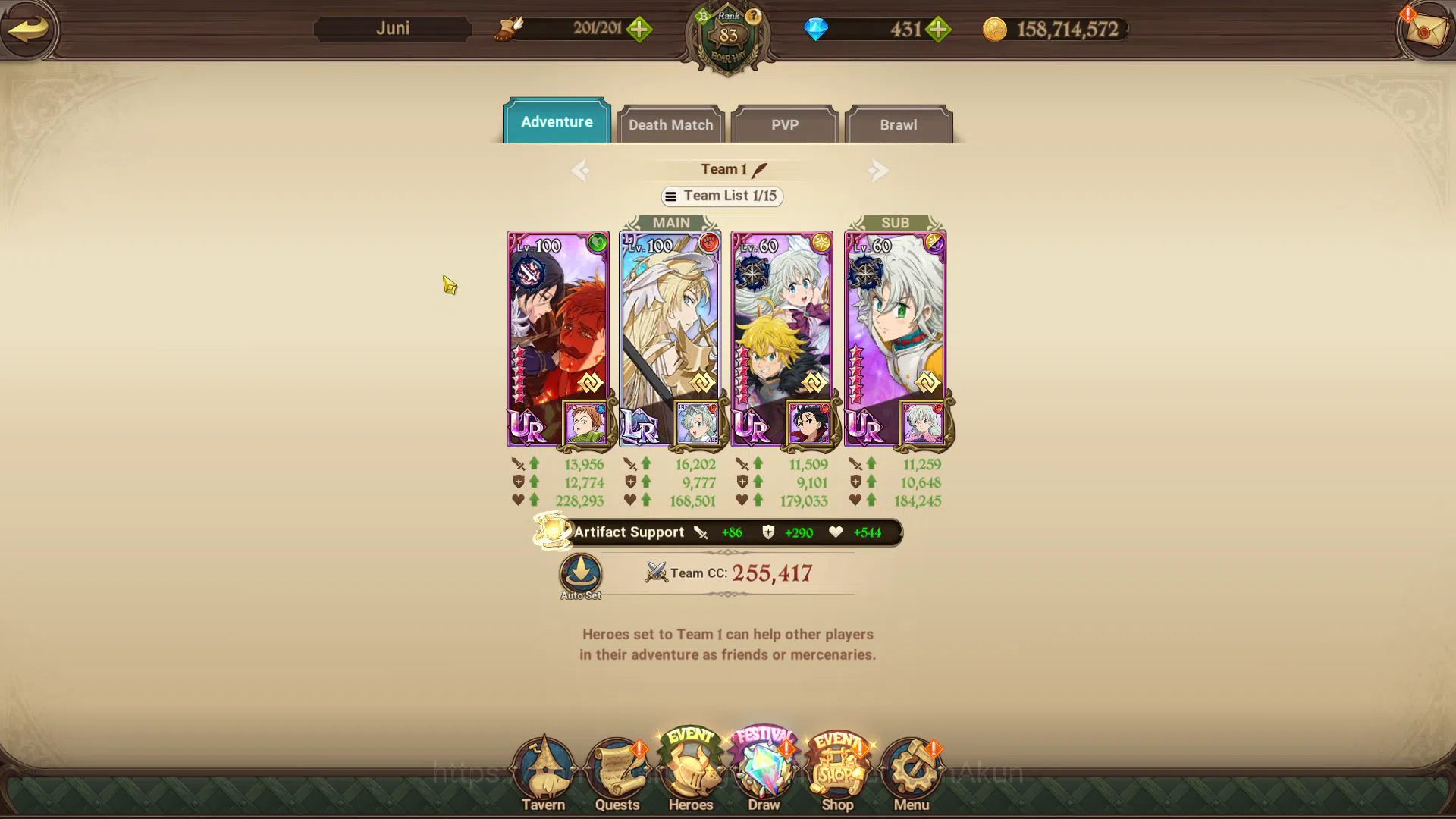The Seven Deadly Sins: Grand Cross Accounts Global|2,8M CC|431 Gems|2 LR+11 UR|Brunhild,Elizab image 8