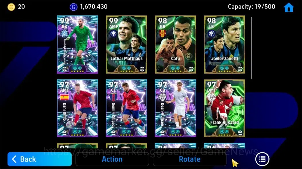 eFootball Accounts Android|Gianluigi Donaruma,Lothar Mattaus,javier Z image 5