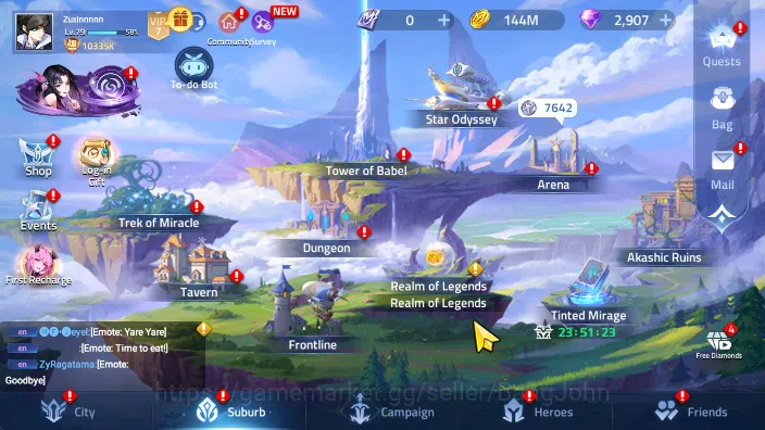 Mobile Legends: Adventure Accounts Server 75xxx Lvl 79 | Hero 100 | 3 Hero Awakend | Power 10335K Vip7 RA308B 3