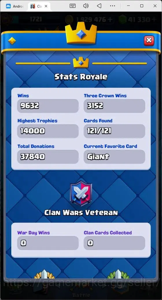 Clash Royale Accounts Mobile |Trophy 14000|5 Hero Cards| 31 Cards Lvl Ma image 3