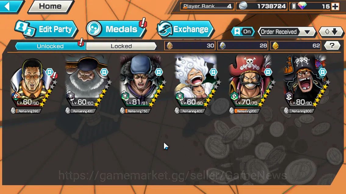 One Piece Bounty Rush Accounts Global|6EX|ASMK[Borsalino],T5Elder Saturn,BP Kuzan image 3
