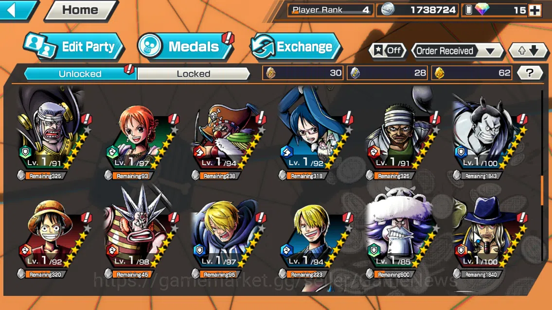 One Piece Bounty Rush Accounts Global|6EX|ASMK[Borsalino],T5Elder Saturn,BP Kuzan image 7