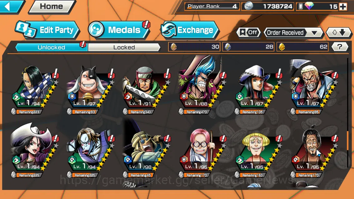One Piece Bounty Rush Accounts Global|6EX|ASMK[Borsalino],T5Elder Saturn,BP Kuzan image 8