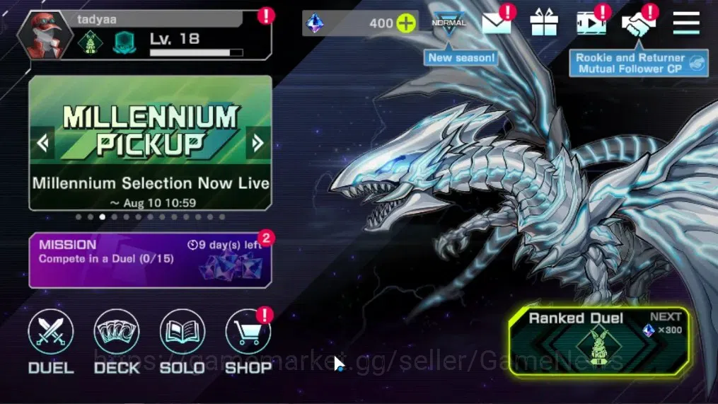 Yu-Gi-Oh! Master Duel Accounts Mid-Level Android|Lv 18|20 Decks|Albaz,Dracotail,Yummys,VSK9,Dragonmaid,Etc|Ranked 1