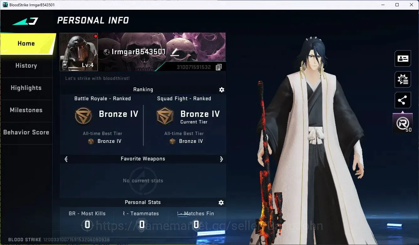 Blood Strike Accounts ASIA|Collab MCX - EVA-00|3 Legendary Gun|Collab Et image 1