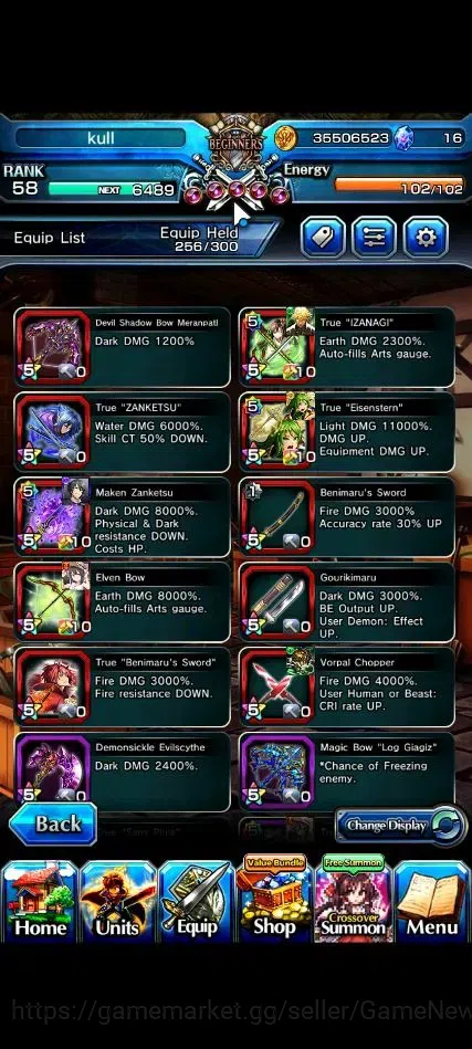 Grand Summoners Accounts End-Game Global|Rank 58|2 Sp Art+17 Ascend+8 TW|[DL Rimuru,Miyu,Illya,Diablo,Etc]+TW,Inumuta,S 12