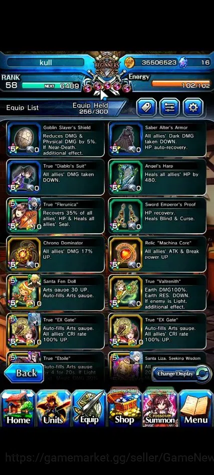 Grand Summoners Accounts End-Game Global|Rank 58|2 Sp Art+17 Ascend+8 TW|[DL Rimuru,Miyu,Illya,Diablo,Etc]+TW,Inumuta,S 15