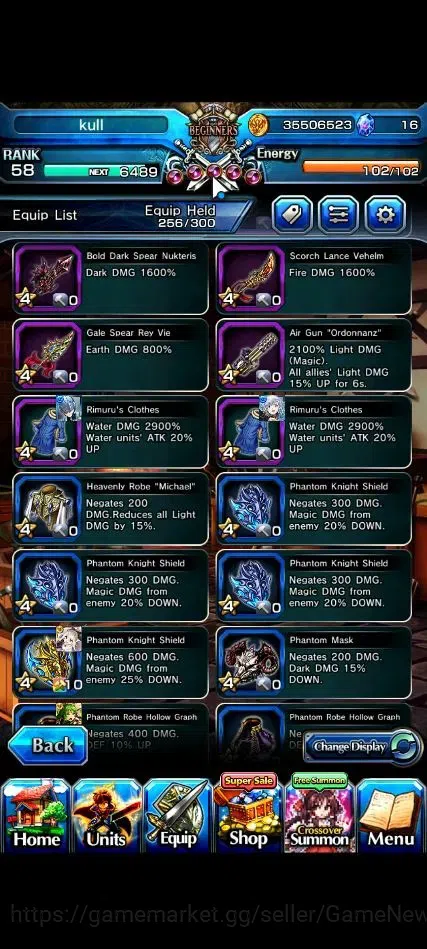 Grand Summoners Accounts End-Game Global|Rank 58|2 Sp Art+17 Ascend+8 TW|[DL Rimuru,Miyu,Illya,Diablo,Etc]+TW,Inumuta,S 19
