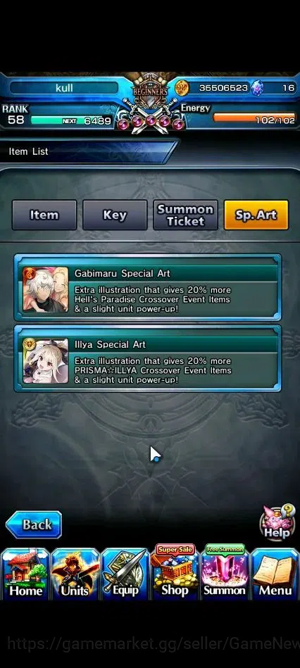 Grand Summoners Accounts End-Game Global|Rank 58|2 Sp Art+17 Ascend+8 TW|[DL Rimuru,Miyu,Illya,Diablo,Etc]+TW,Inumuta,S 3