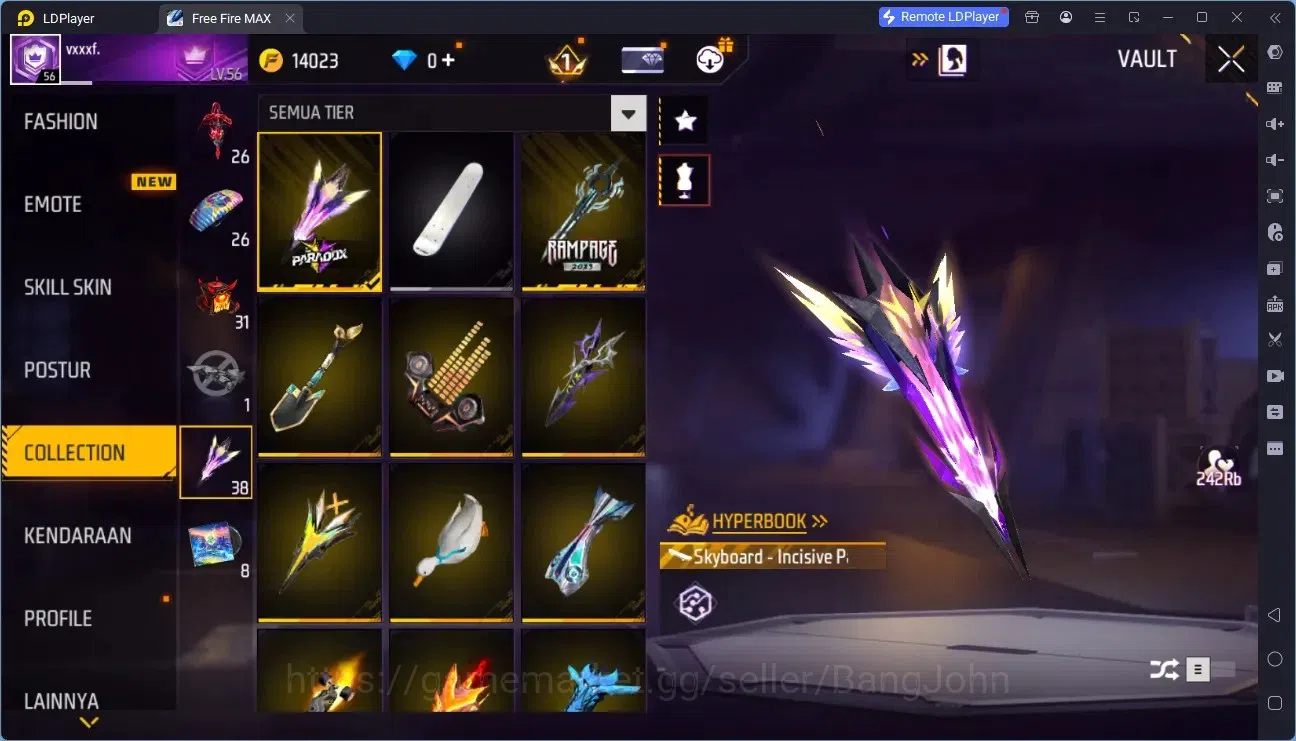 Free Fire Accounts Indonesia |M1887- Emerald Power, Mamba Gnaw, Bunny image 17