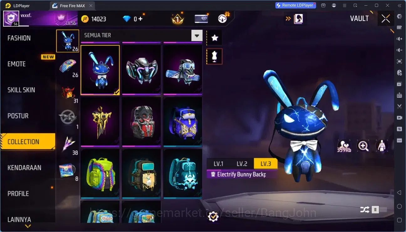 Free Fire Accounts Indonesia |M1887- Emerald Power, Mamba Gnaw, Bunny image 20