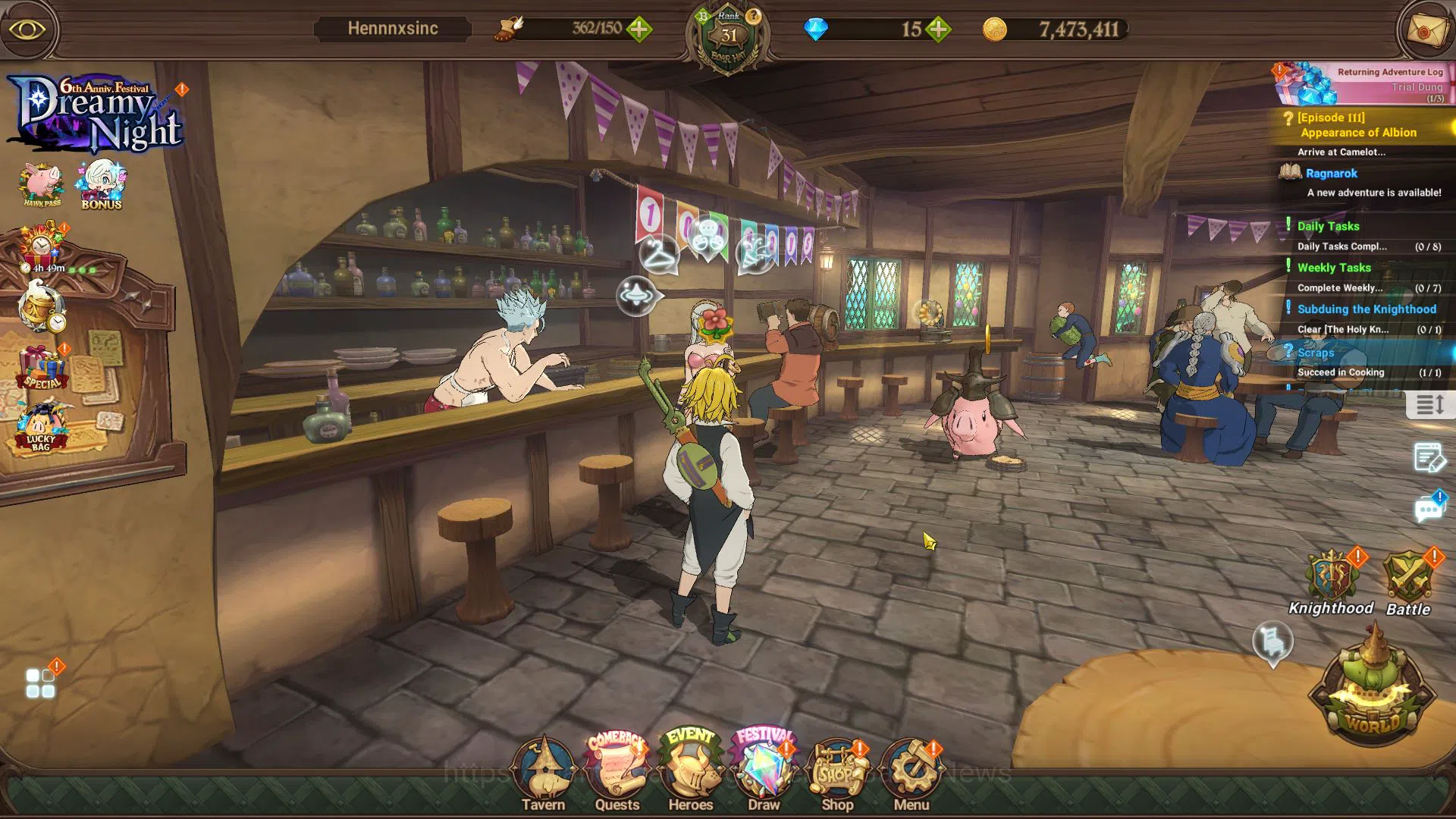 The Seven Deadly Sins: Grand Cross Accounts Asia|1,6M CC|7 UR| Salos,Merlin&Escanor2/6,Sabunak image 3