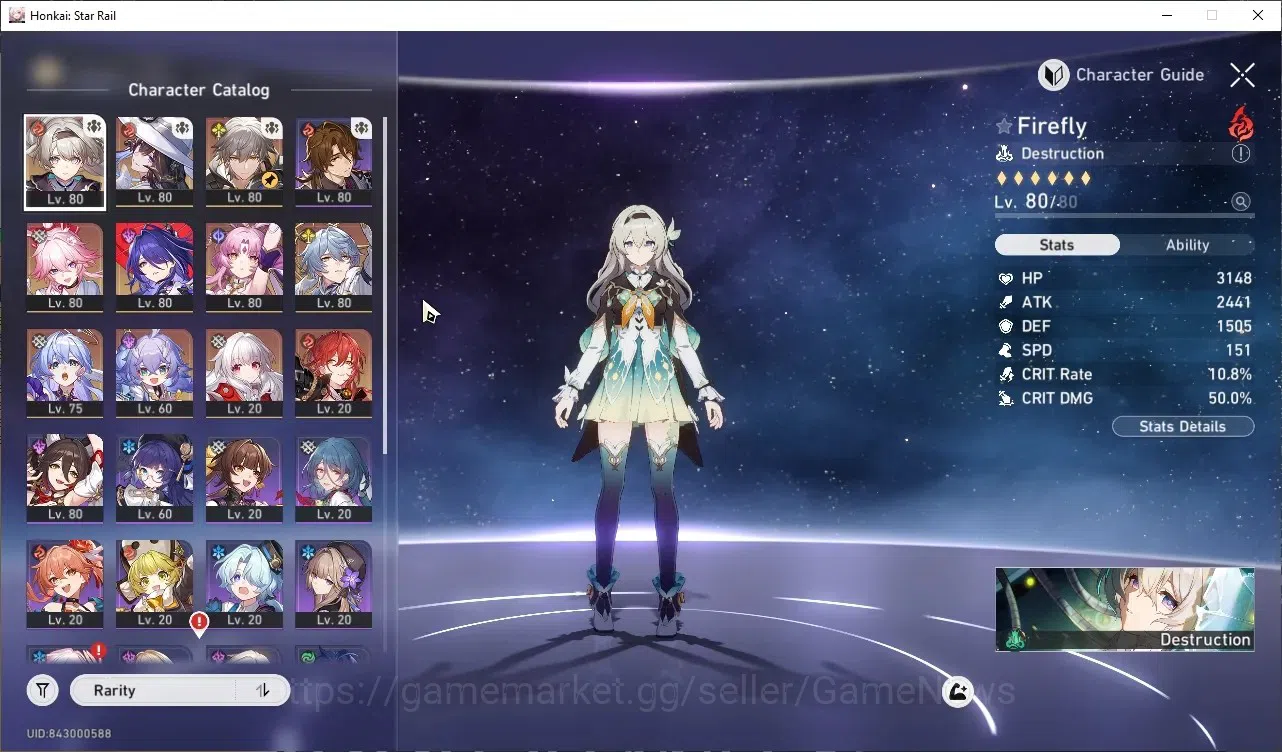 Honkai Star Rail Accounts Others ASIA|TL 65|15 SRS Pass|12K Jade|7 Limited| (Firefly)+Sign 1