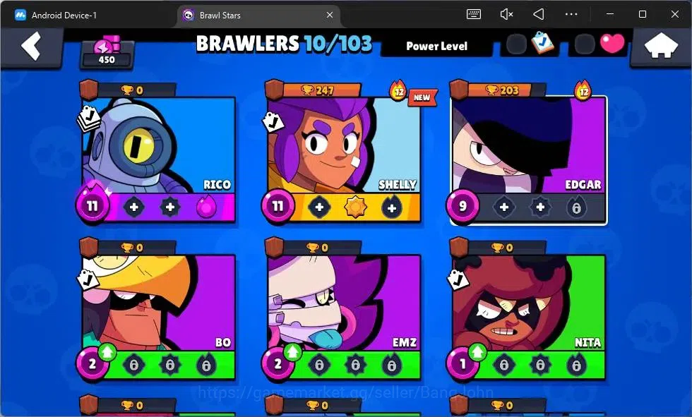 Brawl Stars Accounts Global | 450 Thropy|10 Brawler|1 Max Hypercharge(R image 3