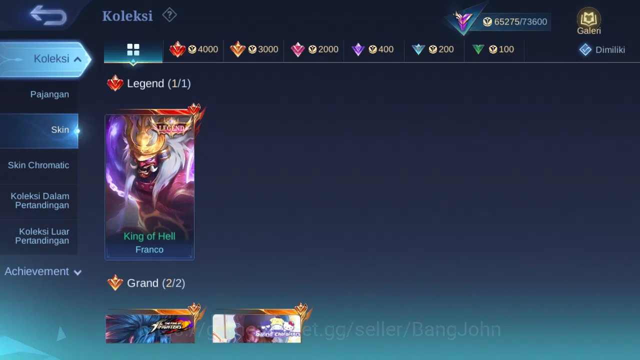 Mobile Legends: Bang Bang Accounts Hero 130 Skin 268 | Legend Franco | Stunt Chou | L image 2