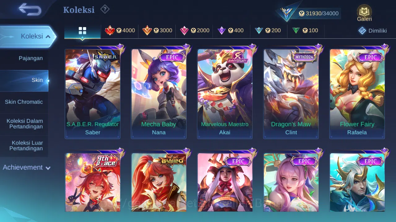 Mobile Legends: Bang Bang Accounts Hero 83 Skin 156 | CC Nata | Spongebob | Gaara | E image 3