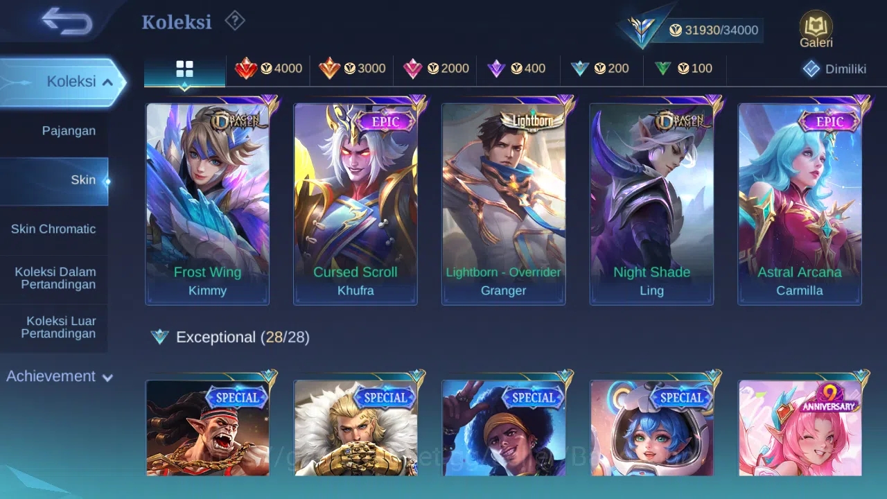 Mobile Legends: Bang Bang Accounts Hero 83 Skin 156 | CC Nata | Spongebob | Gaara | E image 7