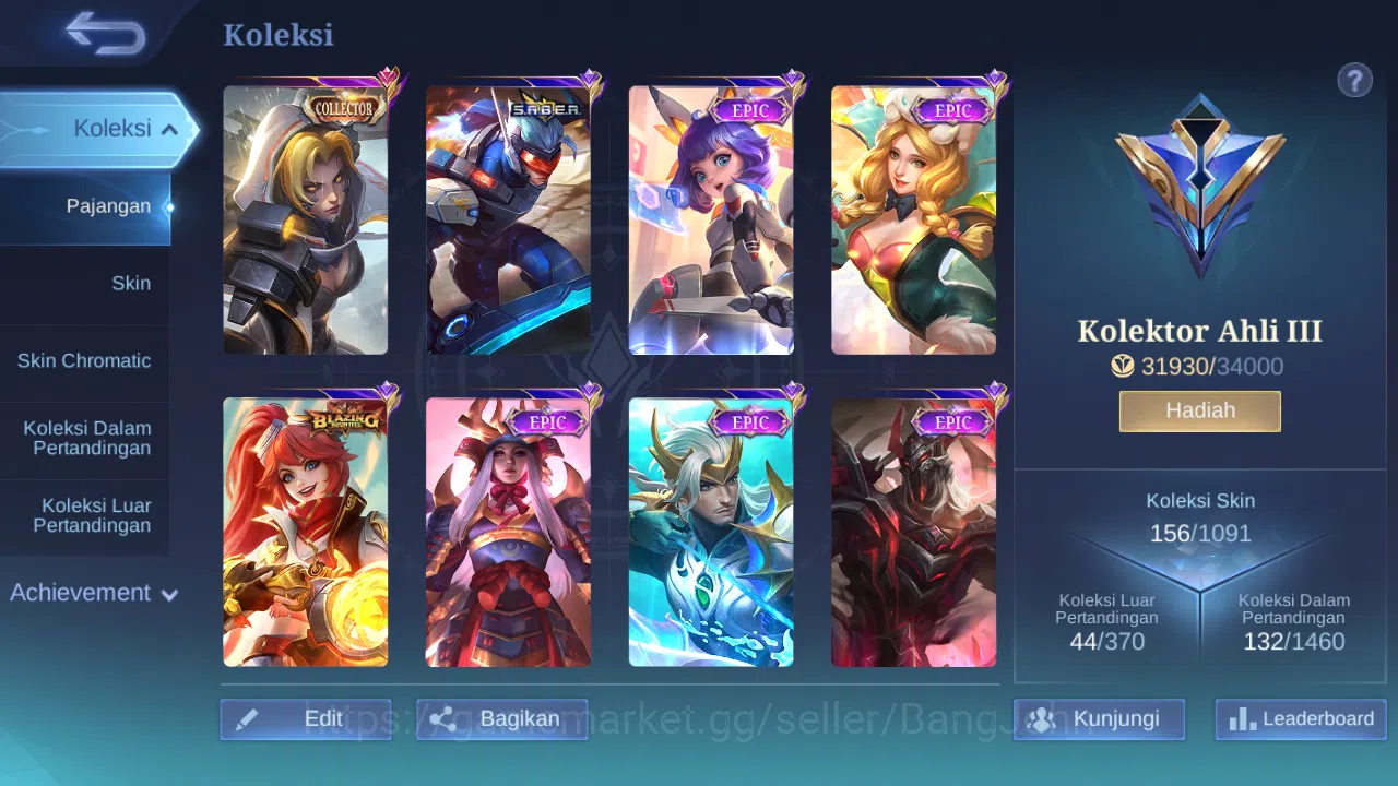 Mobile Legends: Bang Bang Accounts Hero 83 Skin 156 | CC Nata | Spongebob | Gaara | E image 8