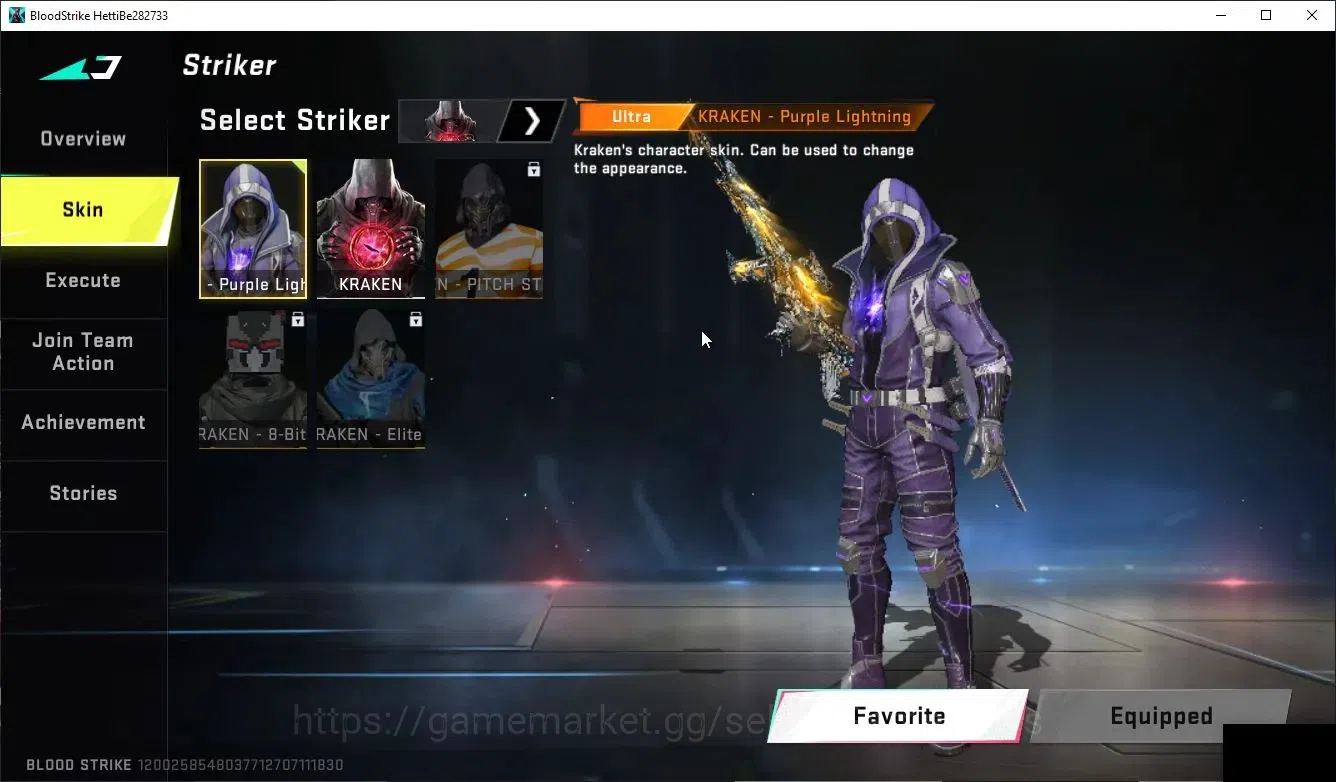 Blood Strike Accounts Collab Skin ASIA|COLLAB NetLegends NOVA-Missa's Shark Skin | ULTRA KRAKEN-Purple Lightning 4