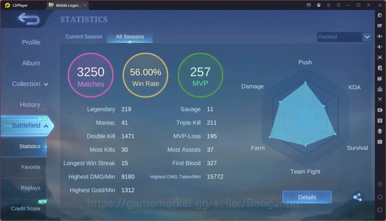 Mobile Legends: Bang Bang Accounts Global|Hero 132|Skin 380|Exalted|Legend Freya,Sabe image 18