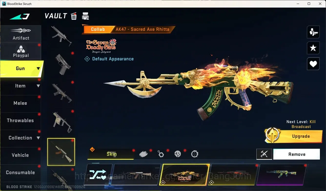 Blood Strike Accounts Rare Skin ASIA|1 Eternal Gun:Desert Eagle|5 Collab Gun[TR&7DS]|3 Limited Gun|3 Ultra Gun|10 Legendary 6