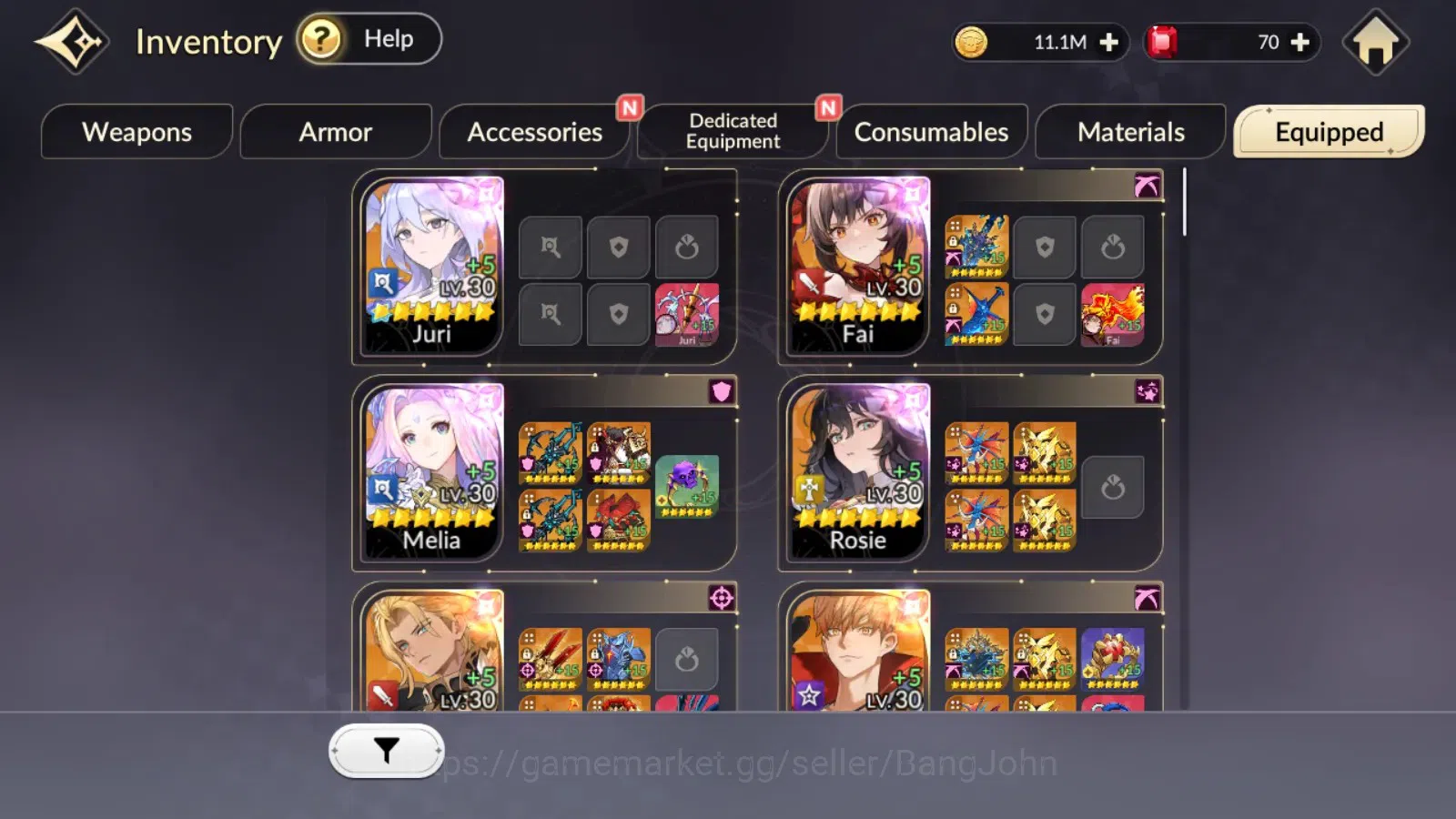 Seven Knights Re:Birth Accounts Global|4EX7(TC4Juri,TC2Fai,Melia,Rosie)21TC6(Dello image 15