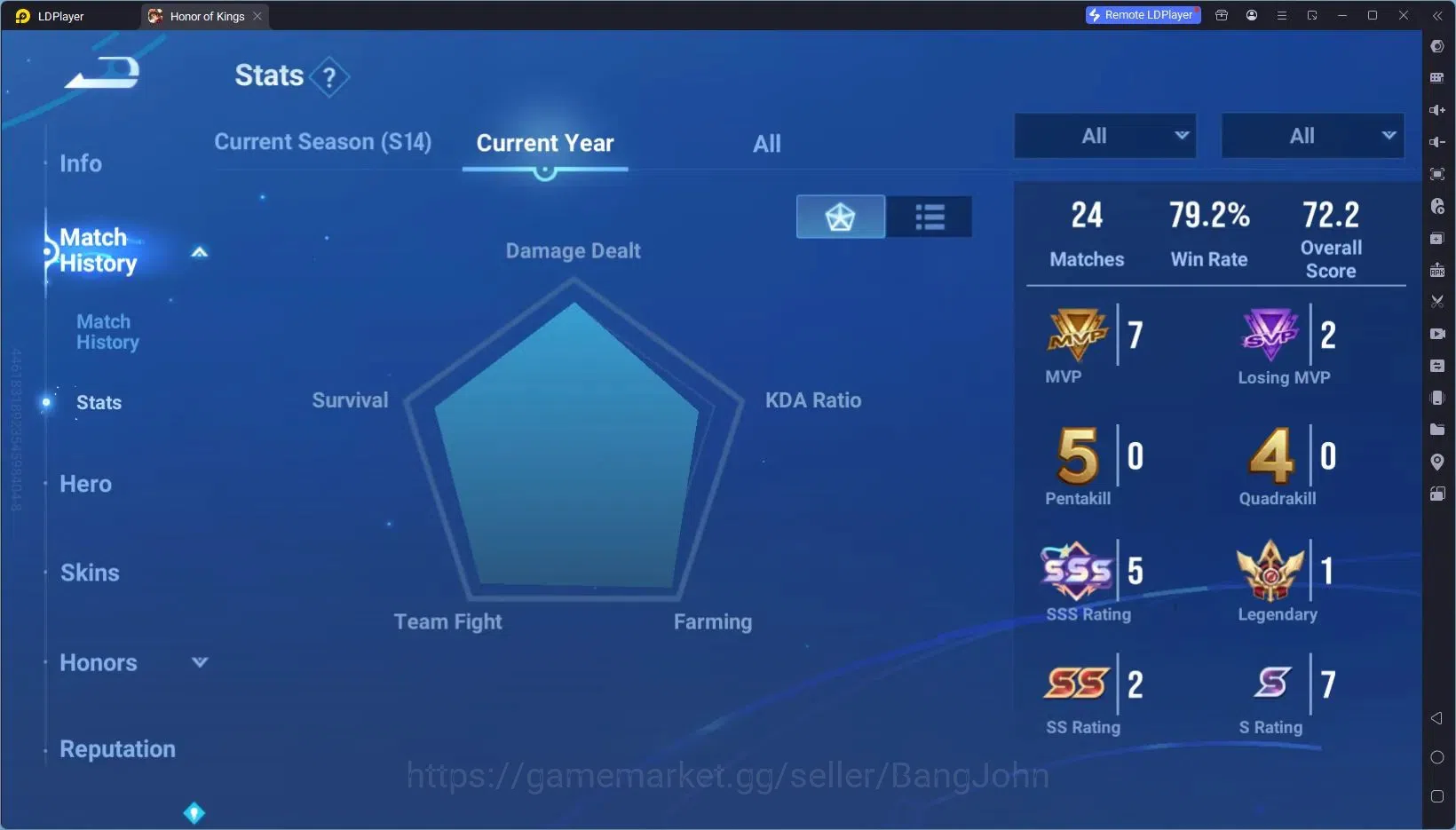 Honor of Kings Accounts Global | 56H 34S | 2 LEGEND skins, 1 LIMITED skin, image 6