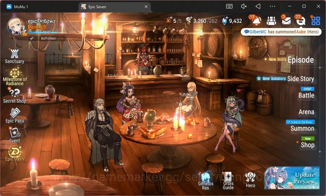 Epic Seven Accounts High-End Global Unverif | 11 ML(RO Light,DB Senya,L Cermia,Harsetti,B Hwayoung,R Violet Etc)|PoH ON|SS 1