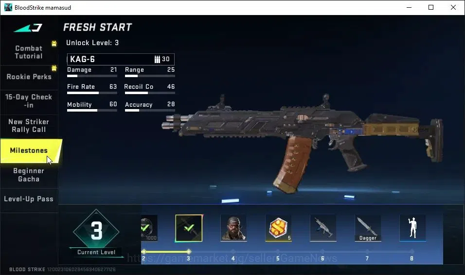 Blood Strike Accounts ASIA|Fresh Starter|Melee ULTRA Lightblade-Dark For image 7