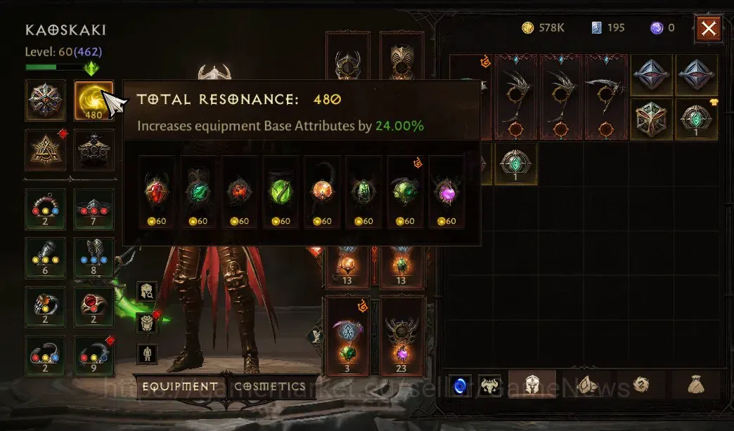 Diablo Immortal Accounts SA - Malah|CS ON|Lv60(462)|Necromancer|42k CR|Reso image 4