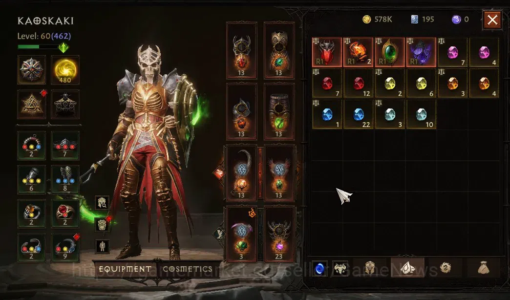 Diablo Immortal Accounts SA - Malah|CS ON|Lv60(462)|Necromancer|42k CR|Reso image 6