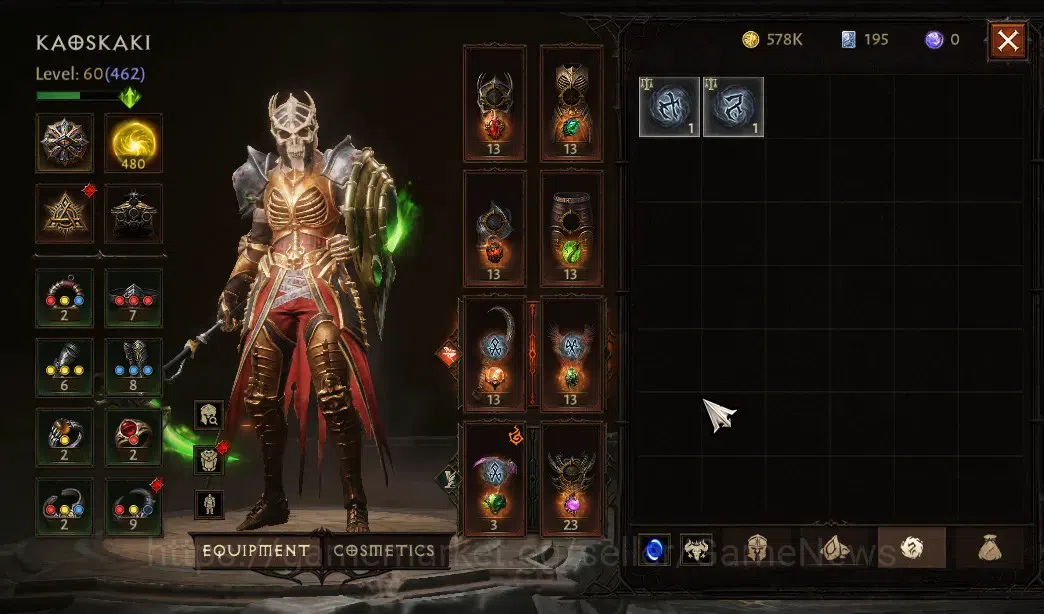 Diablo Immortal Accounts SA - Malah|CS ON|Lv60(462)|Necromancer|42k CR|Reso image 7