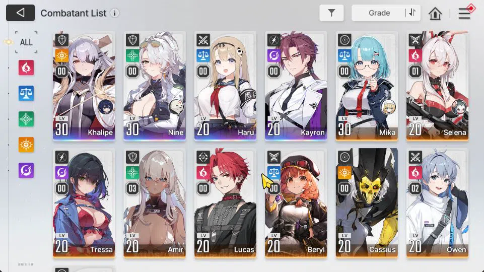 Chaos Zero Nightmare Accounts Global Lv 22|4 SSR [Nine,Haru,Khalipe,Kayron] + 9SR [ReiM4,AmirM3,SelenaM1,Etc] + 8 SR 3