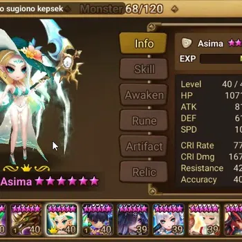Summoners War: Sky Arena Accounts End-Game GLOBAL|LV100|1 LD ASIMA 56 NB5(Teshar,Liam,Shizuka,Tiana etc)|200