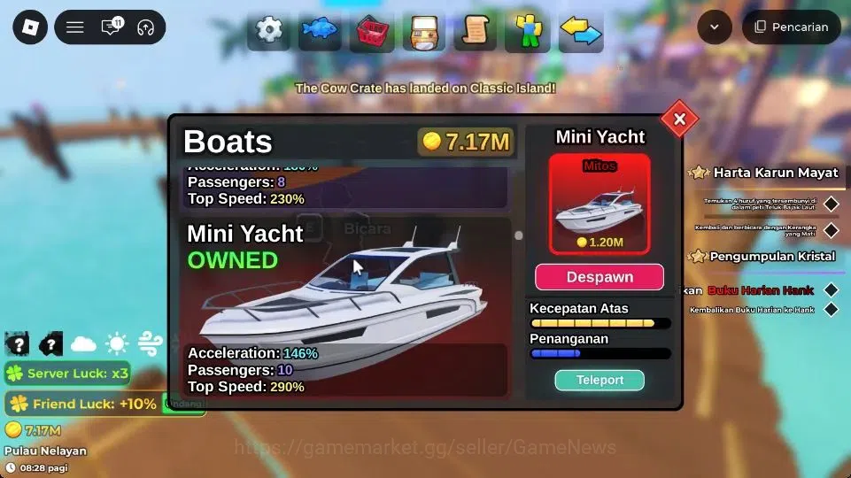 Roblox Accounts FISH IT Lv 768|1 SC+4 Myth Rod(Element,Bamboo,Ghos image 16