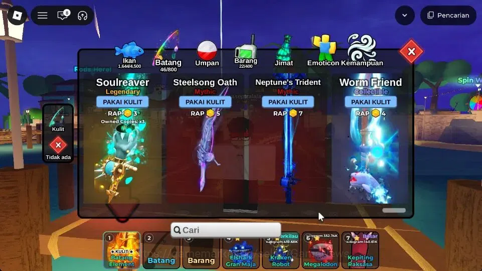 Roblox Accounts FISH IT Lv 768|1 SC+4 Myth Rod(Element,Bamboo,Ghos image 3